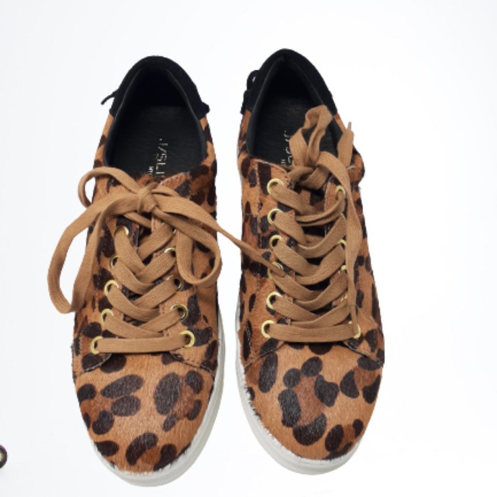 J/SLIDES NYC Asher Leopard Pony Sneakers NEW - Picture 4 of 10